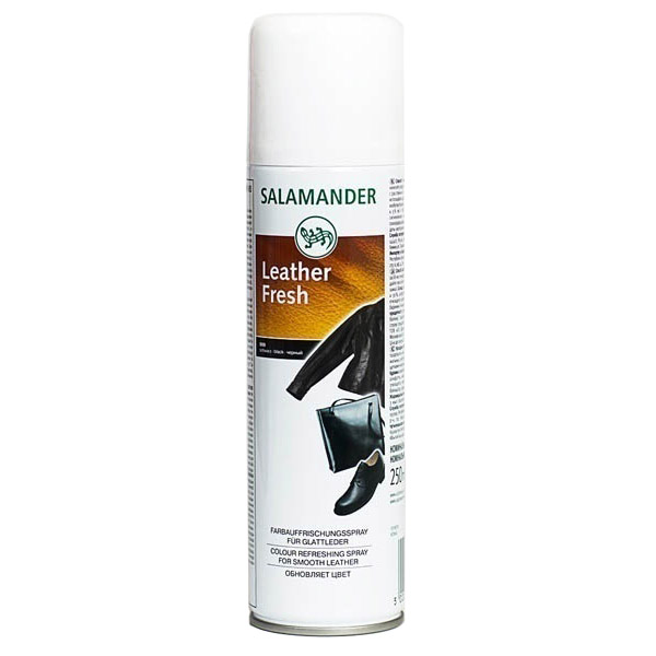 Аэрозоль краска для гладкой кожи Salamander leather fresh черный 250 мл ...