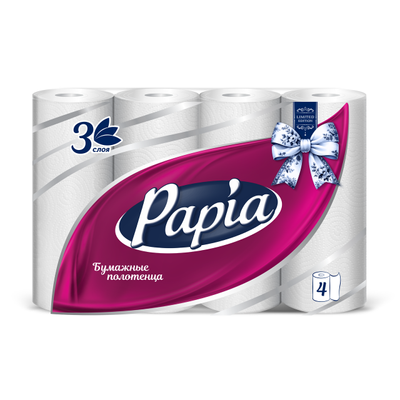 Полотенца бумажные Papia трехслойные 4 шт