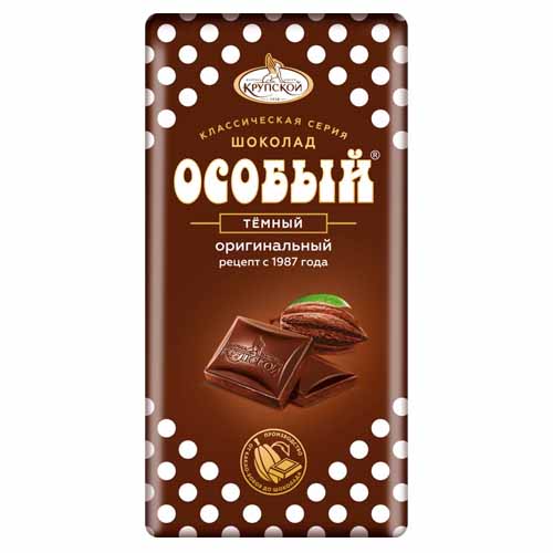 Шоколад темный "Особый" 50гр, КФ Крупской: купить в Москве с доставкой ...