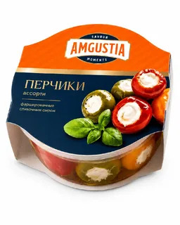 Перчики ассорти фаршированные сливочным сыром 200г