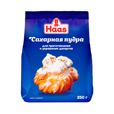 Сахарная пудра Haas для украшений и десертов, 250г