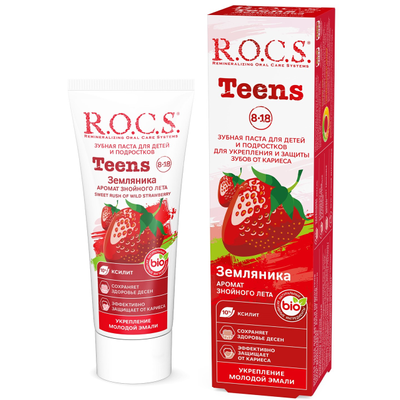  Зубная паста R.O.C.S  Земляника 8-18 74 г в интернет-магазине свежих фермерских продуктов Apeti.ru
