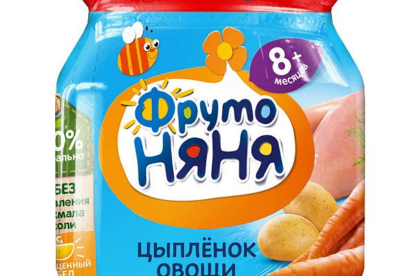  Пюре Фрутоняня из цыпленка с рисом морковью картофелем и луком 100 г в интернет-магазине продуктов с Преображенского рынка Apeti.ru