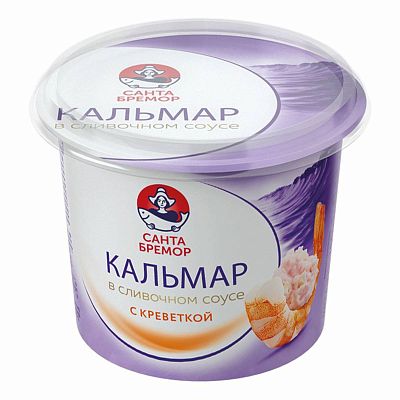 Паста с кальмаром рубленым в сливочном соусе с креветкой Санта Бремор 150 г