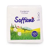 Салфетки бумажные SOFFION однослойные 24x24 100 шт