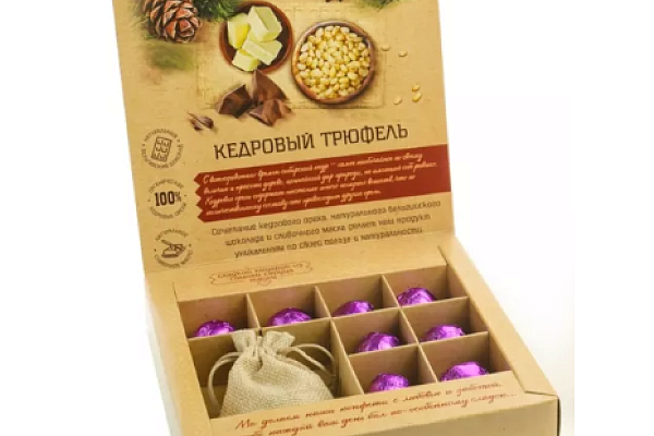  Конфеты Кедровый трюфель в шоколаде с земляникой 80г в интернет-магазине продуктов с Преображенского рынка Apeti.ru