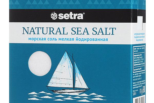  Соль морская Setra мелкая йодированная 500 г в интернет-магазине продуктов с Преображенского рынка Apeti.ru