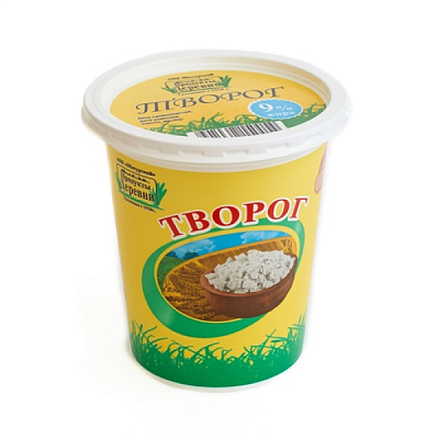 Творог Продукты Деревни 9% 350 г ГОСТ БЗМЖ