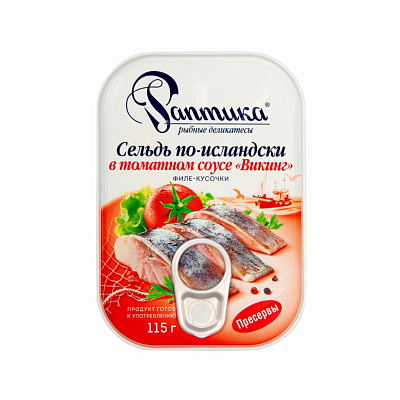 Сельдь по исландски Раптика Викинг в томатном соусе 115 гр