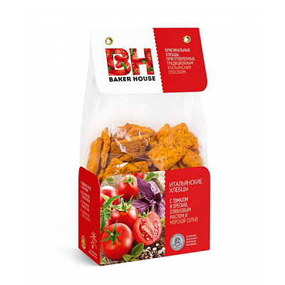 Хлебцы  Итальянские с томатом, орегано 250 г Baker House