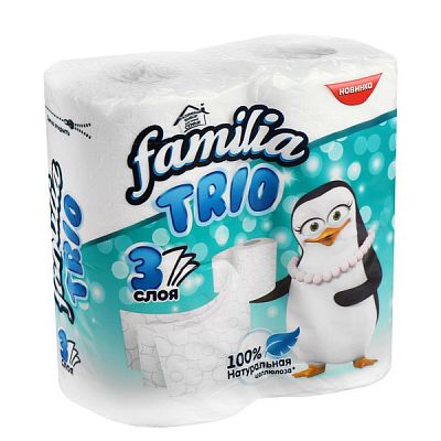 Туалетная бумага Familia Trio трехслойная 4 шт