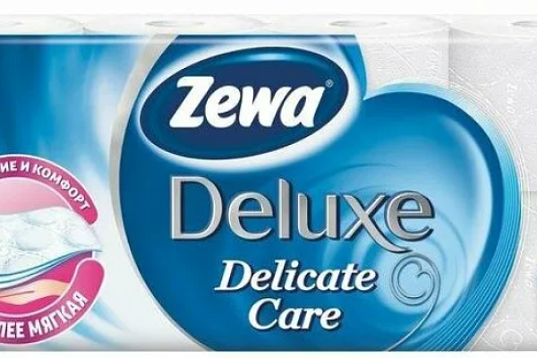  Туалетная бумага Zewa Deluxe трехслойная белая delicate care 8 шт в интернет-магазине продуктов с Преображенского рынка Apeti.ru