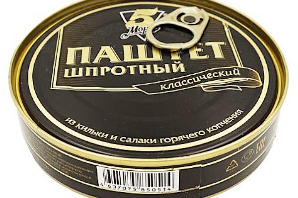  Паштет шпротный 5 Морей классический 170 г в интернет-магазине продуктов с Преображенского рынка Apeti.ru