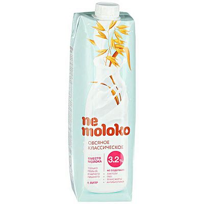Напиток овсяный Nemoloko классический 3,2% 1 л