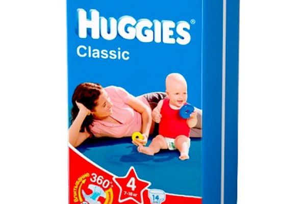  Подгузники HUGGIES Classic/Soft&Dry 4 размер (7-18кг) 14шт в интернет-магазине продуктов с Преображенского рынка Apeti.ru