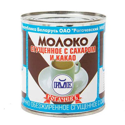 Молоко сгущенное Рогачевъ с сахаром и какао 380 г