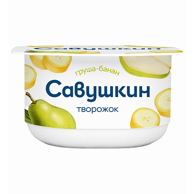 Творожок Савушкин груша-банан 3,5% 120 г в Apeti.ru Творожок Савушкин груша-банан 3,5% 120 г в интернет-магазине свежих фермерских продуктов Apeti.ru