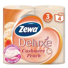 Туалетная бумага Zewa Deluxe трехслойная персик 4 шт