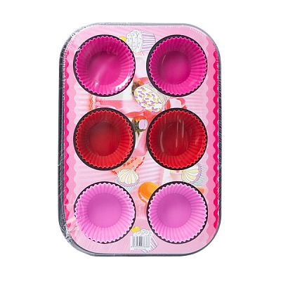 Форма для выпечки кексов силиконовая 6 шт