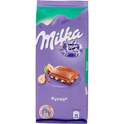  Шоколад Milka молочный с дробленым фундуком 90 г в интернет-магазине свежих фермерских продуктов Apeti.ru