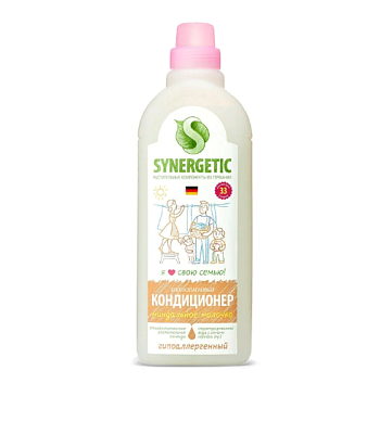 Кондиционер для белья  Synergetic миндальное молочко 1 л