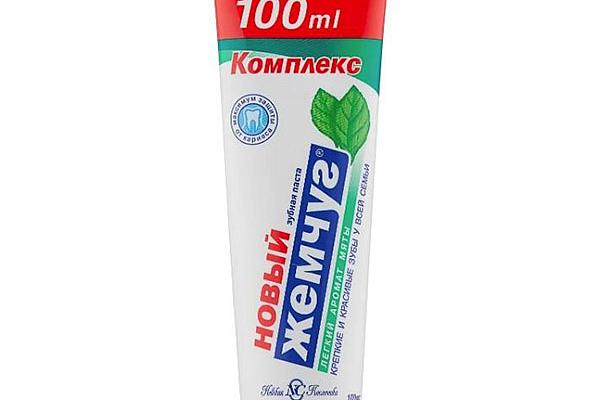  Зубная паста Новый жемчуг комплекс сильный аромат мяты 100 мл в интернет-магазине продуктов с Преображенского рынка Apeti.ru