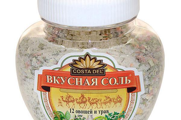  Приправа COSTA DEL 12 овощей и трав Вкусная соль 400 г в интернет-магазине продуктов с Преображенского рынка Apeti.ru
