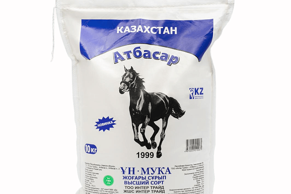  Мука пшеничная Атбасар высший сорт 10 кг в интернет-магазине продуктов с Преображенского рынка Apeti.ru