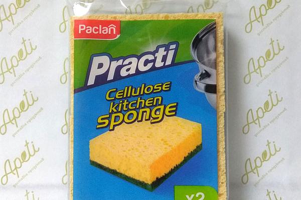  Губки для посуды Paclan Practi целлюлозные 2 шт в интернет-магазине продуктов с Преображенского рынка Apeti.ru