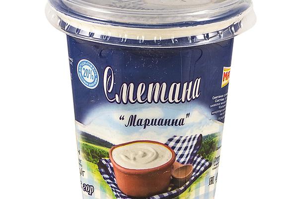  Сметана 20% Марианна 400 г в интернет-магазине продуктов с Преображенского рынка Apeti.ru
