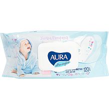 Салфетки влажные Aura Е Ultra Comfort детские с экстрактом алоэ и витамином 120 шт