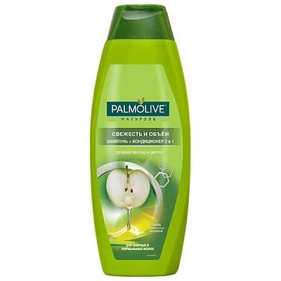 Шампунь Palmolive 2 в 1 свежесть и объем с зеленым яблоком и цитрусом 380 мл