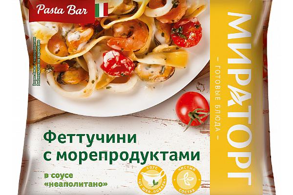  Феттучини Мираторг с морепродуктами в соусе Неаполитано 400 г в интернет-магазине продуктов с Преображенского рынка Apeti.ru
