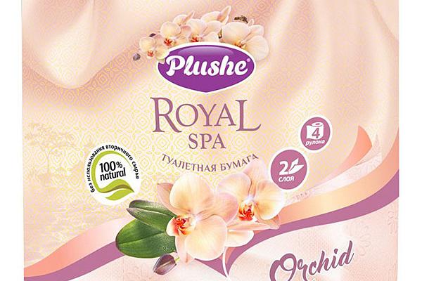  Туалетная бумага Plushe royal spa орхидея двухслойная 4 шт в интернет-магазине продуктов с Преображенского рынка Apeti.ru