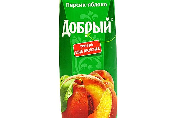  Нектар Добрый персик-яблоко с мякотью 1 л в интернет-магазине продуктов с Преображенского рынка Apeti.ru
