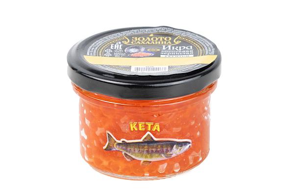  Красная икра кета Золото Сахалина 90 г в интернет-магазине продуктов с Преображенского рынка Apeti.ru
