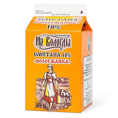  Сметана Вологжанка 18% 470 г в интернет-магазине свежих фермерских продуктов Apeti.ru