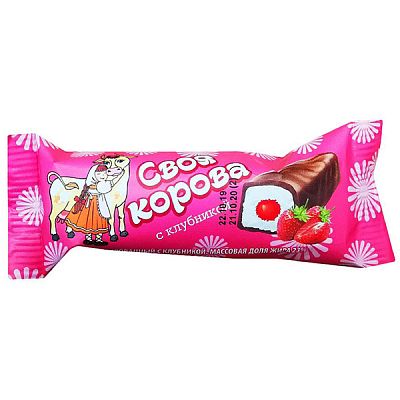 Десерт глазированный Своя Корова с клубникой 40 г