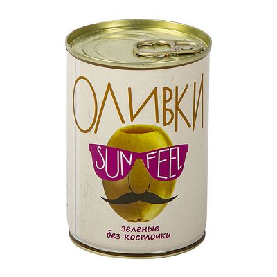 Оливки зеленые Sunfeel без косточки 300 мл