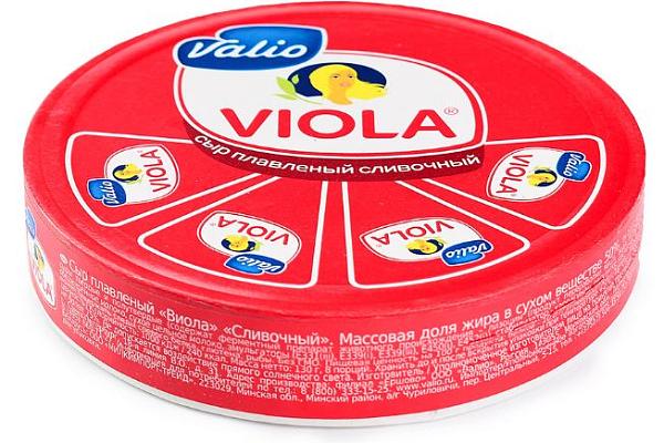  Сыр Viola плавленый сливочный 130 г в интернет-магазине продуктов с Преображенского рынка Apeti.ru