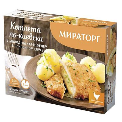 Котлета Мираторг по-киевски с молодым картофелем в сливочном соусе, 350 г 