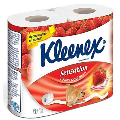 Туалетная бумага Kleenex 3-хслойная Сочная Клубника 4 шт