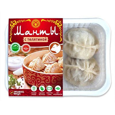 Манты Живой Вкус с телятиной 220 г
