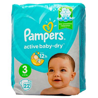 Подгузники Pampers active baby dry 3 6-10кг 22 шт в Apeti.ru Подгузники Pampers active baby dry 3 6-10кг 22 шт в интернет-магазине свежих фермерских продуктов Apeti.ru