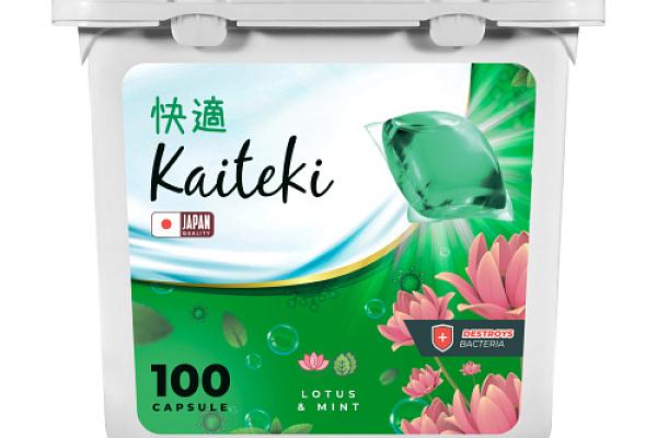  Капсулы для стирки Kaiteki Capsul Antibacterial c ароматом Мяты и Лотоса 100 шт в интернет-магазине продуктов с Преображенского рынка Apeti.ru