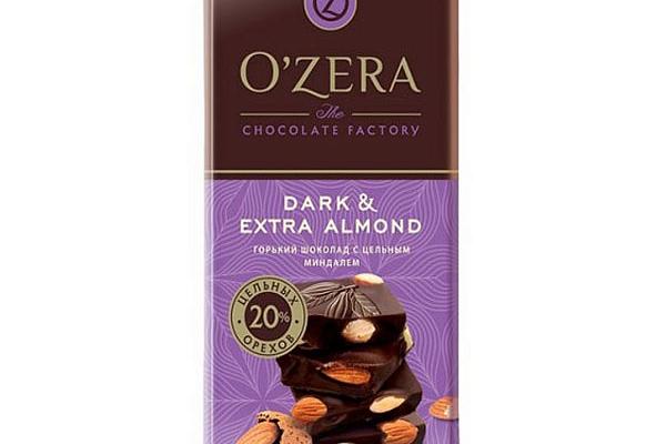  Шоколад O'Zera горький с цельным миндалем Dark & Extra Almond 90 г в интернет-магазине продуктов с Преображенского рынка Apeti.ru