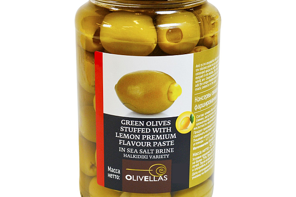  Оливки фаршированные лимоном Olivellas,colossal cтекло 370 г в интернет-магазине продуктов с Преображенского рынка Apeti.ru