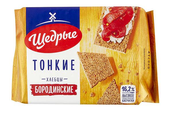  Хлебцы Щедрые бородинские 170 г в интернет-магазине продуктов с Преображенского рынка Apeti.ru