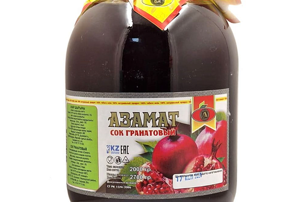  Сок Азамат гранат 2 л в интернет-магазине продуктов с Преображенского рынка Apeti.ru