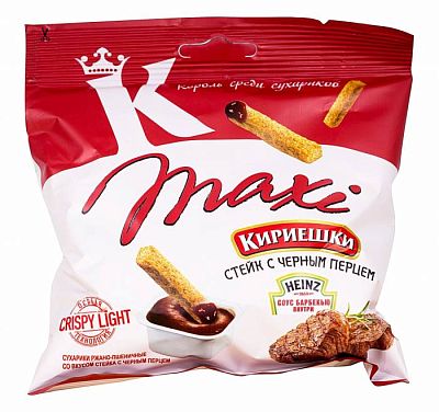 Сухарики Кириешки Maxi со вкусом стейк и барбекю соус 50 г
